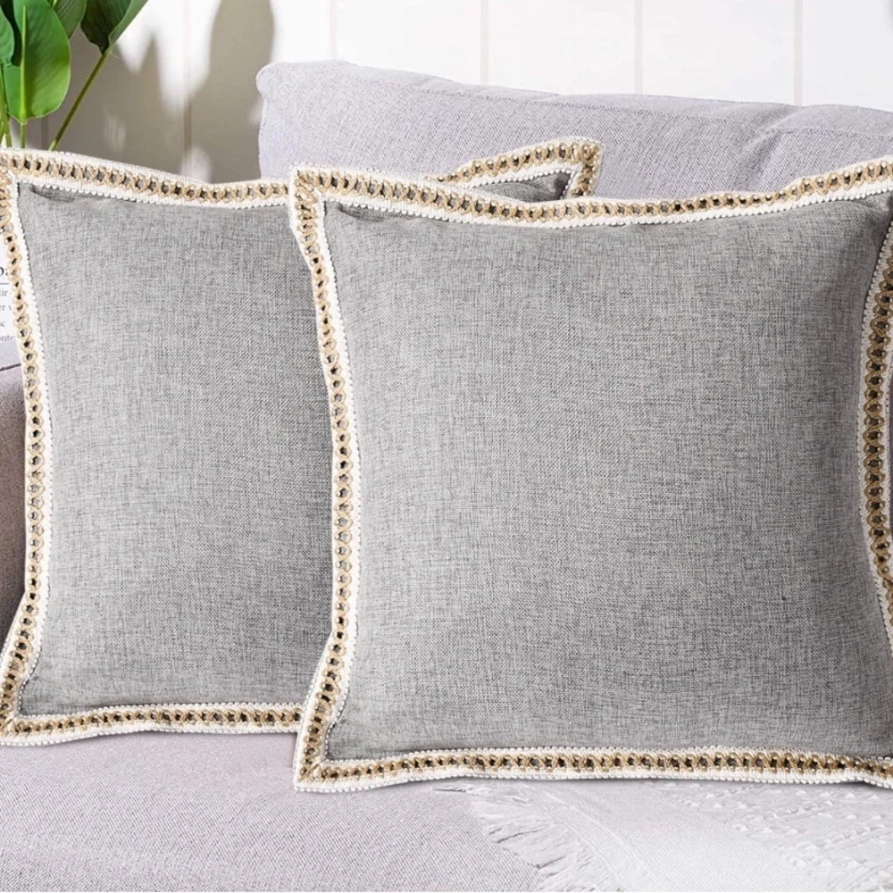 Elegant Gray Throw Pillow cover. No insert pillow included 005